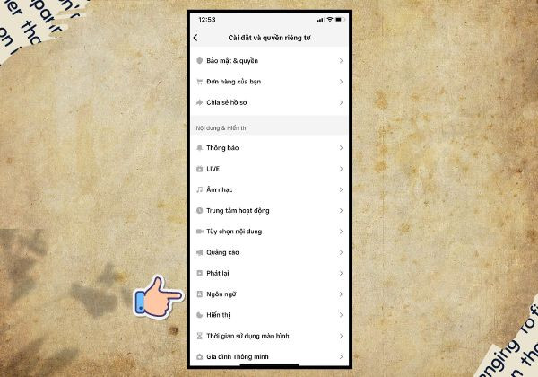  Thay đổi ngôn ngữ tiktok bước 3