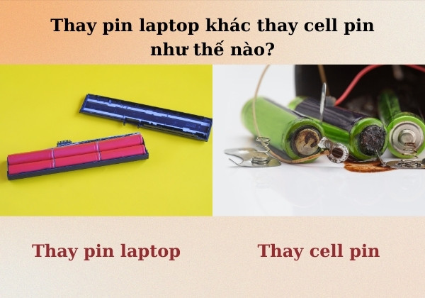 Thay pin laptop và thay cell pin khác nhau như thế nào Thay pin laptop và thay cell pin khác nhau như thế nào