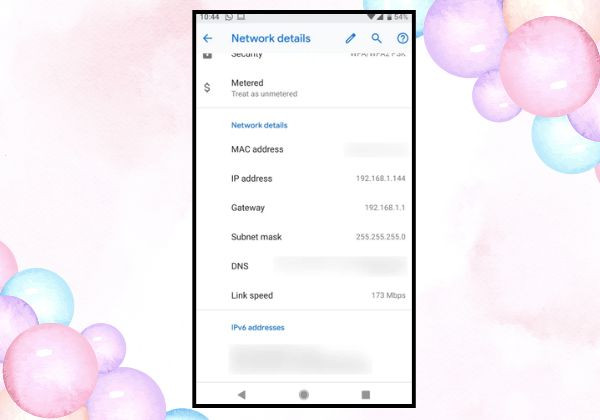 tìm IP trên điện thoại Android bước 4 tìm IP trên điện thoại Android bước 4