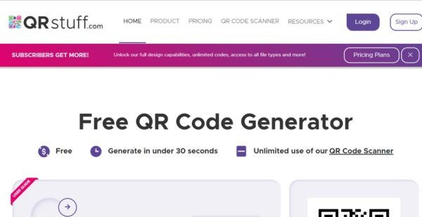 Trình tạo mã QR QRStuff