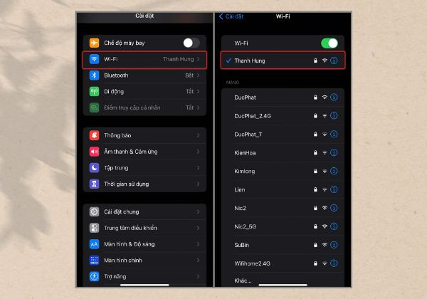 Tùy chỉnh cấu hình của wifi bước 1