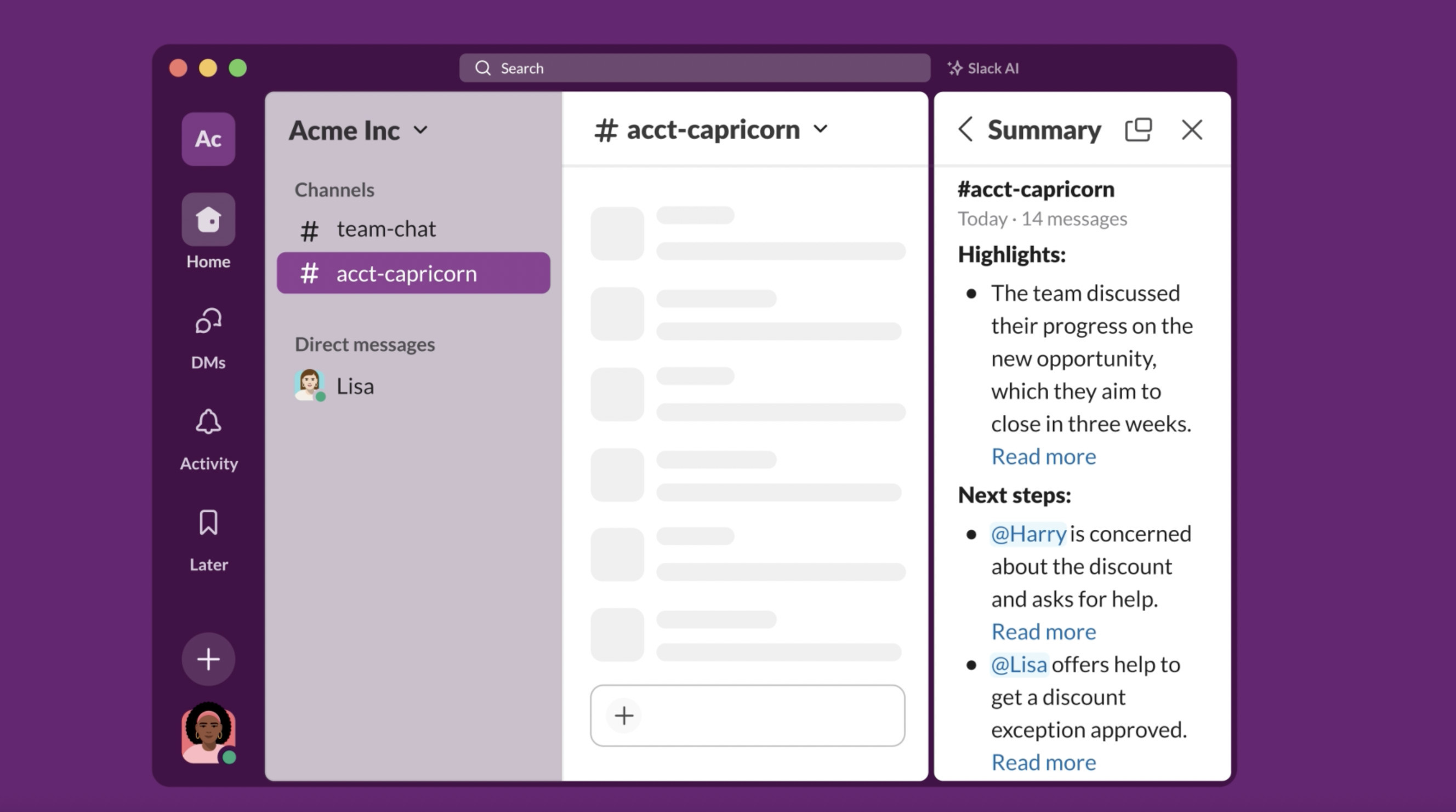 Tạo nội dung Slack