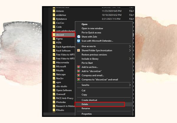 Xóa AppData & LocalAppData B2