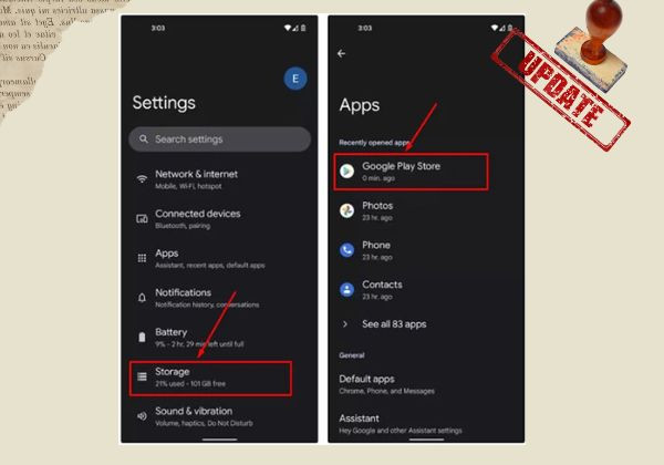 Xóa bộ nhớ cache hoặc dữ liệu của ứng dụng CH Play B2
