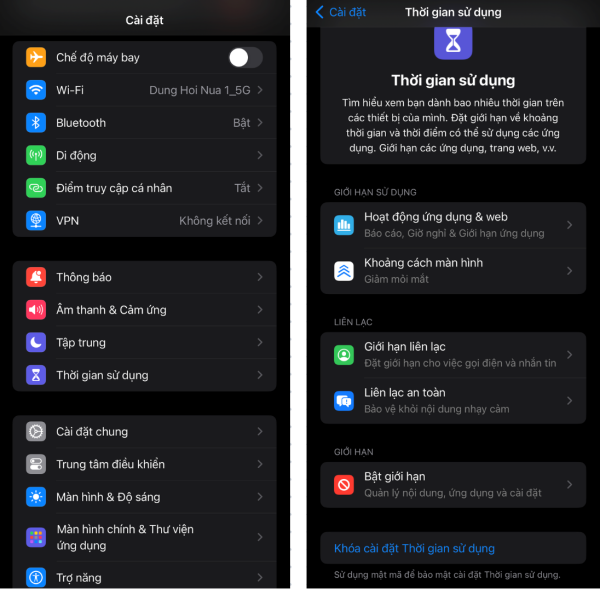 Các bước thiết lập Screentime Các bước thiết lập Screentime