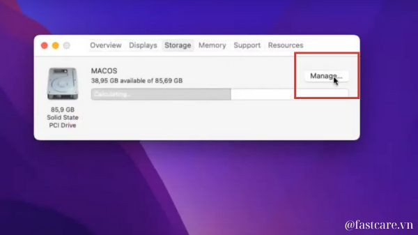 Kiểm tra dung lượng ổ cứng Macbook