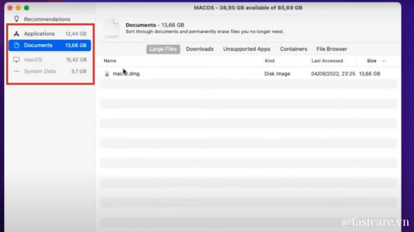 Kiểm tra dung lượng ổ cứng Macbook