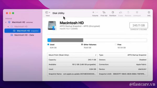 Kiểm tra dung lượng ổ cứng Macbook