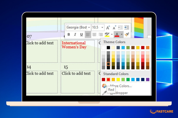 Chèn lịch vào PowerPoint
