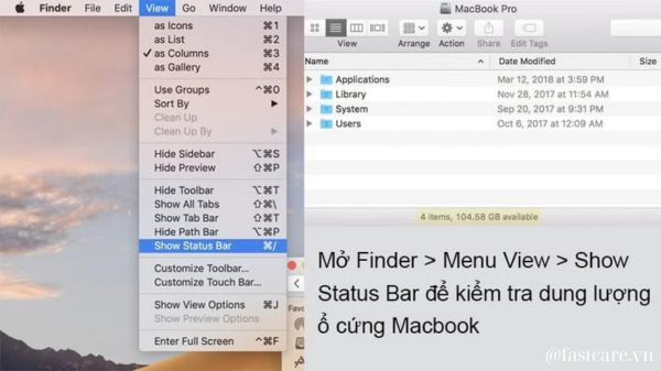 Kiểm tra dung lượng ổ cứng Macbook