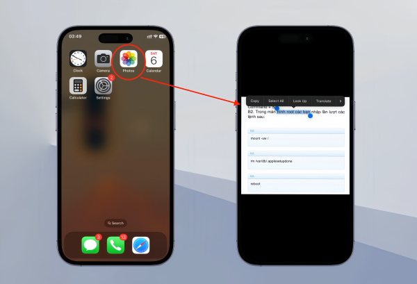 Cách lấy chữ từ ảnh trên iPhone bằng chức năng Handoff