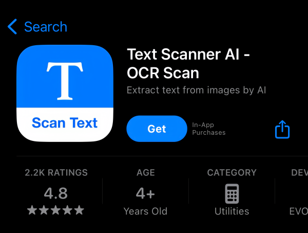 Cách lấy chữ từ ảnh trên iPhone bằng phần mềm Text Scanner