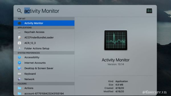 Cách mở Activity Monitor