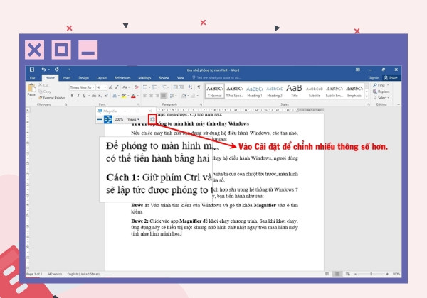 Cách phóng to thu nhỏ trên máy tính