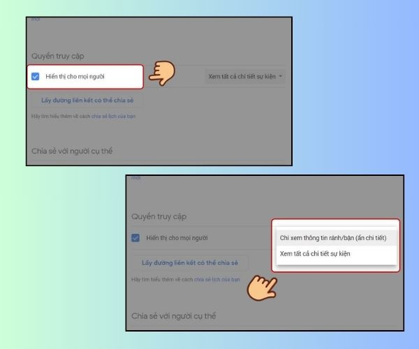 Cách share Google Calendar với người khác&nbsp;bước 3