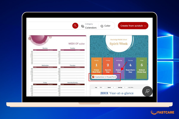 Chèn lịch vào PowerPoint