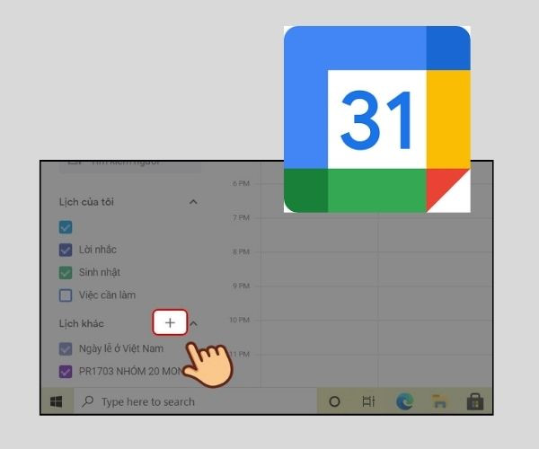 Cách tạo lịch mới trên Google Calendar bước 1