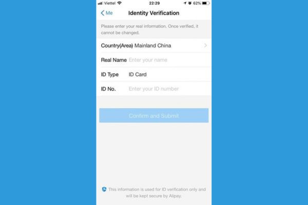 Cách tạo tài khoản Alipay trên điện thoại bước 2