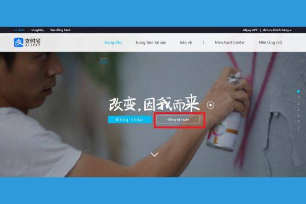 Cách tạo tài khoản Alipay trên máy tính bước 2