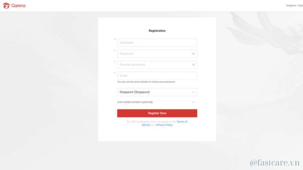 Tạo Tài Khoản Garena