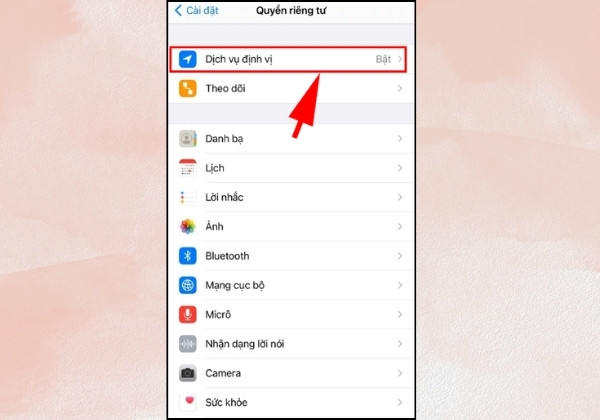 Bật tắt nhanh vị trí trên iPhone