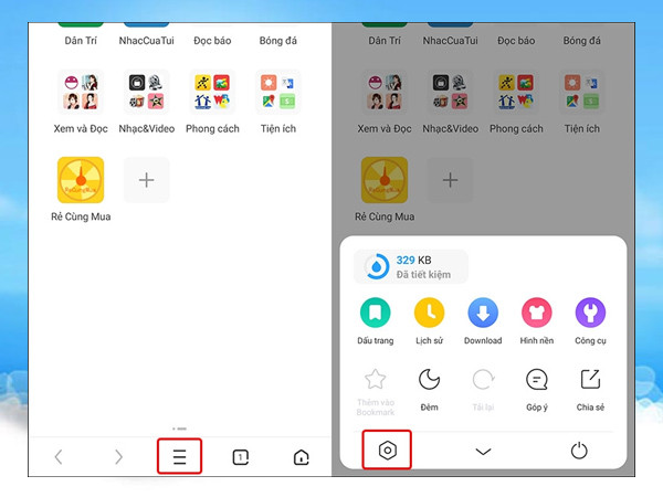 Cách tắt thông báo và chặn quảng cáo trên UC Browser bước 1