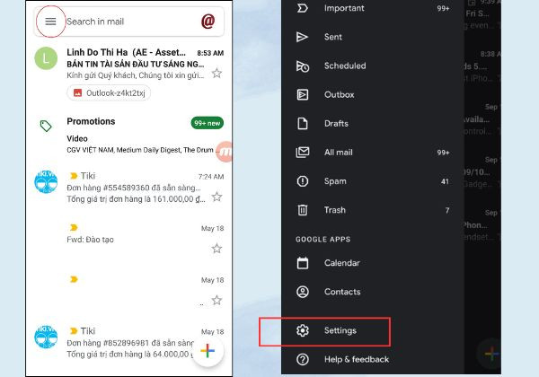 Thay đổi giao diện Gmail