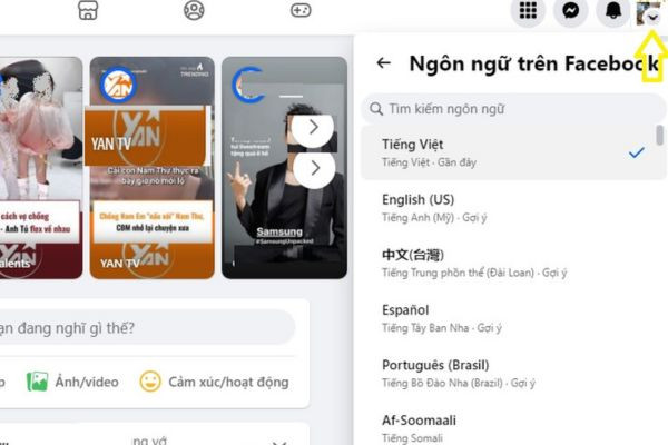 Cách thay đổi Messenger bị tiếng Anh trên máy tính bước 2