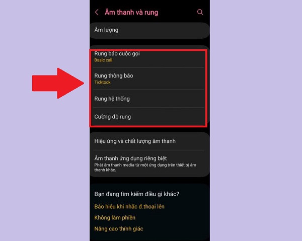 Cài đặt rung trên Samsung A50