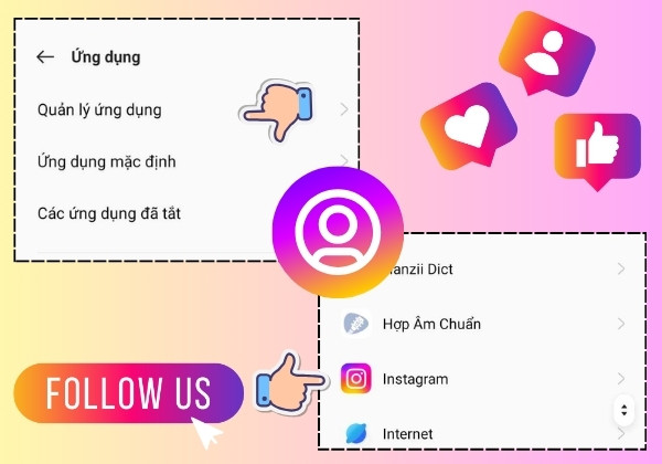 cấp quyền ứng dụng Ins Android bước 1