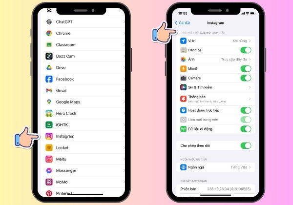 Instagram bị lỗi mạng liên kết không xác định