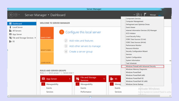 Chặn IP truy cập server bằng Windows Firewall bước 1 Chặn IP truy cập server bằng Windows Firewall bước 1