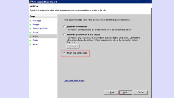 Chặn IP truy cập server bằng Windows Firewall bước 5 Chặn IP truy cập server bằng Windows Firewall bước 5
