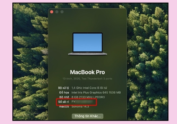 Cách Check Serial Macbook