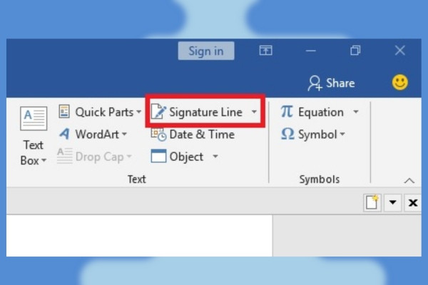 Tạo dòng chữ ký điện tử bằng Signature Line B1