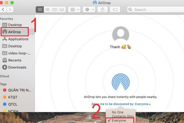 Copy ảnh từ iPhone sang máy tính MacBook bằng AirDrop B1