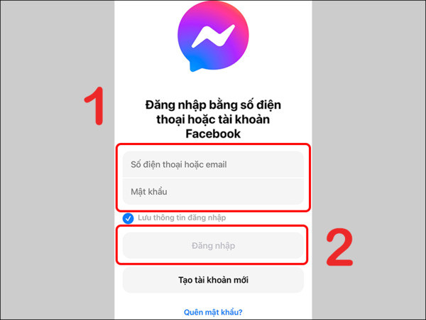 Chuyển tài khoản Messenger bị lỗi