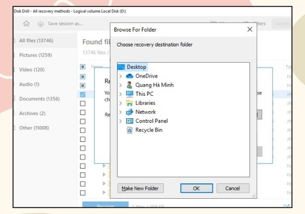 Cách lấy lại file khi bấm Shift Delete