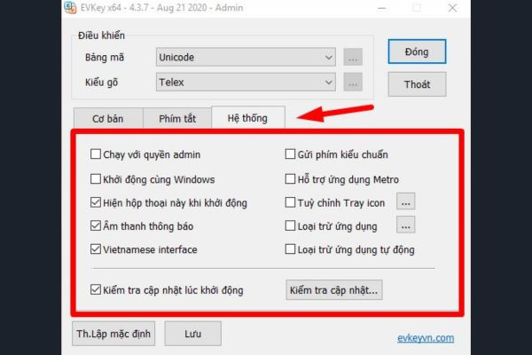 Bộ gõ Tiếng Việt EVKey