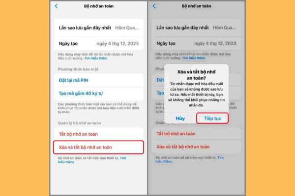 Gỡ mã hóa đầu cuối trên messenger - máy iPhone bước 3