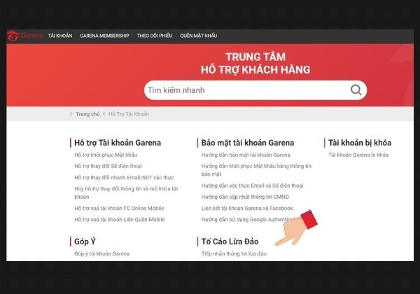 Hỗ trợ Garena