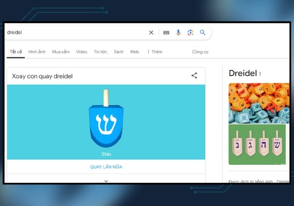 Hướng dẫn xoay con quay Dreidel trên Google đơn giản b2