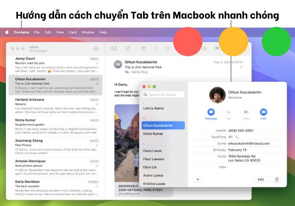 Chuyển Tab trên MacBook