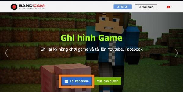 Hướng dẫn cách tải Bandicam bước 1