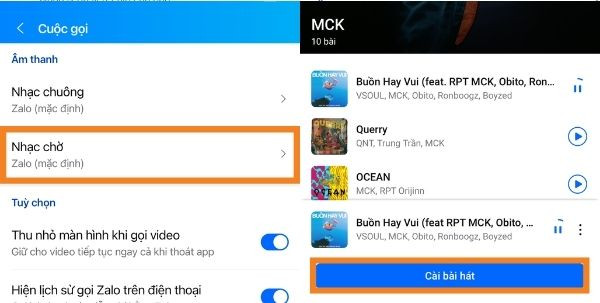 Hướng dẫn cài nhạc chờ Zalo bước 2