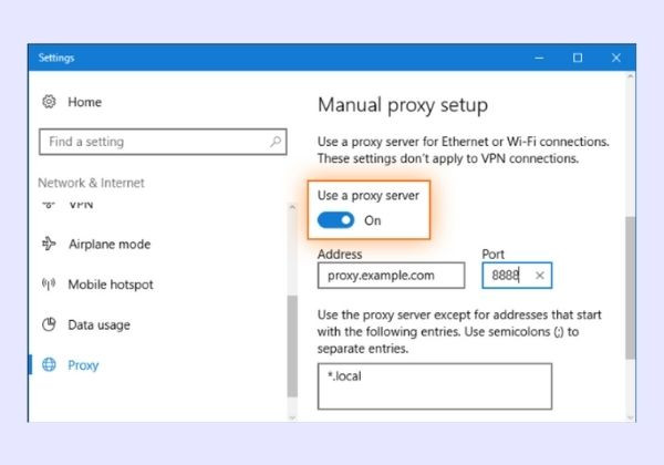 Cài đặt Proxy cho máy tính