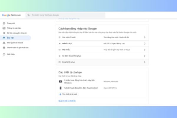 Hướng dẫn đăng ký Google Passkey bước 2