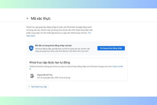 Hướng dẫn đăng ký Google Passkey bước 4