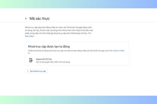 Hướng dẫn đăng ký Google Passkey bước 5