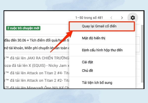 Thay đổi giao diện Gmail